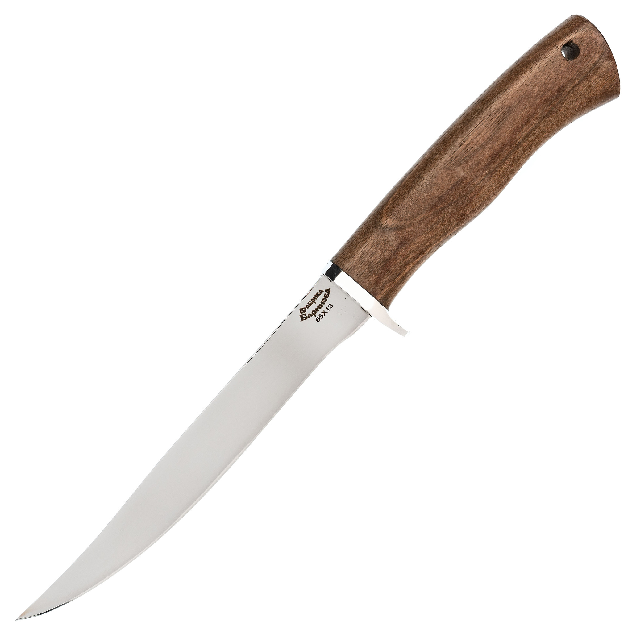 Нож филейный Пескарь, сталь 65х13, орех, Для рыбы, Ножи филейные