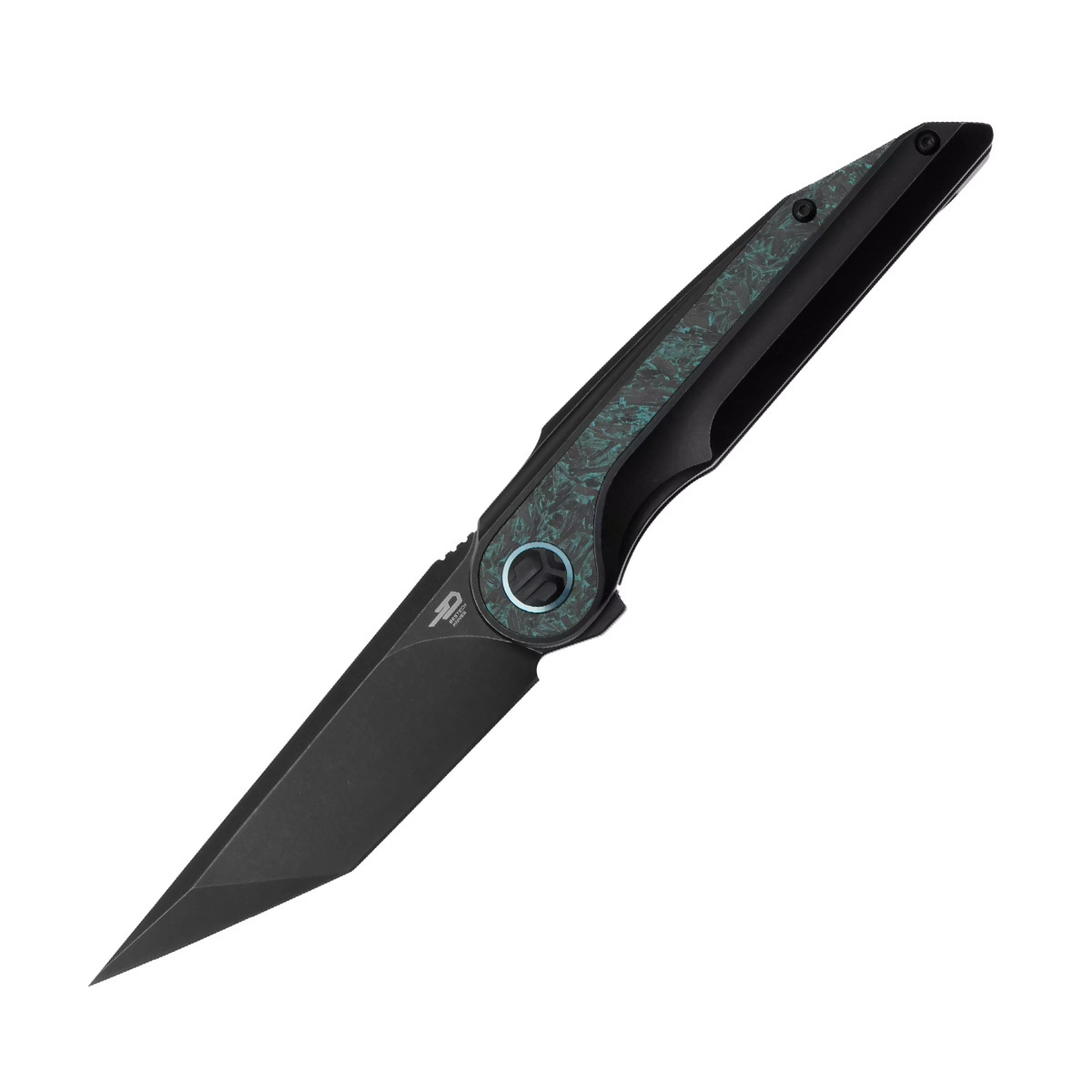 Складной нож Bestech Knives Blind Fury, сталь M390, рукоять титан/карбон, зеленый
