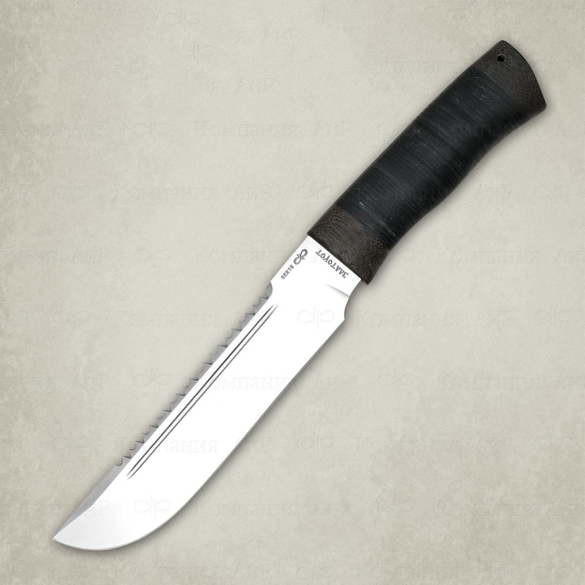 Нож Робинзон-1, кожа, 95х18