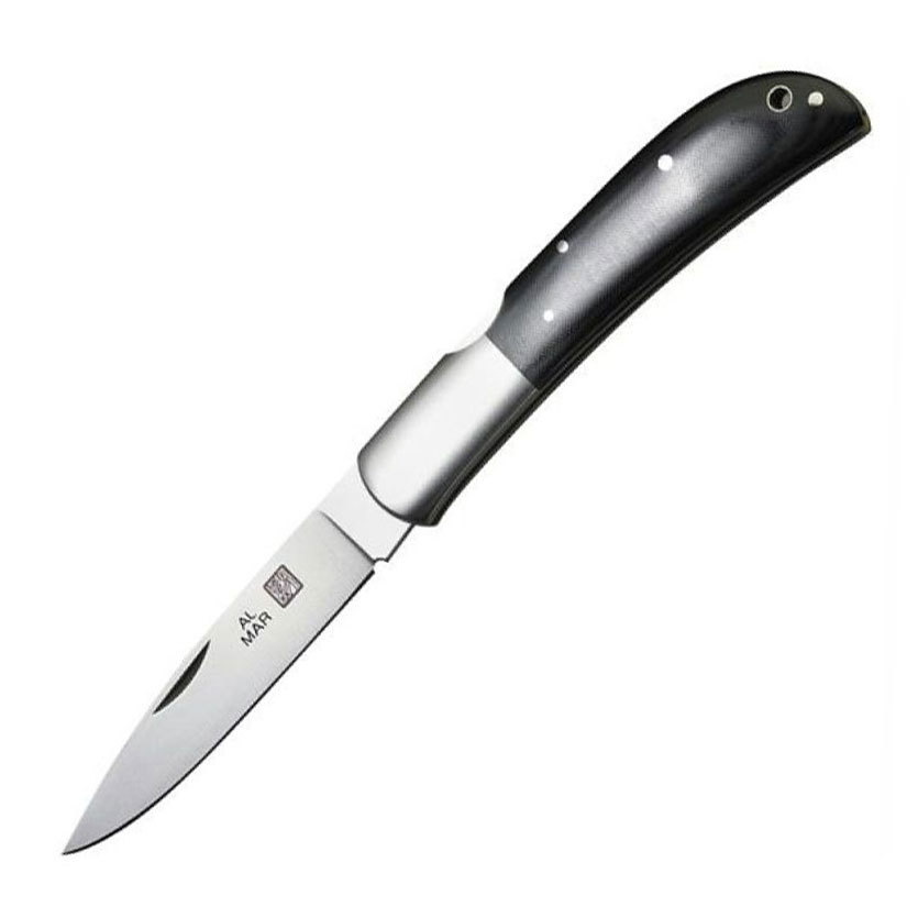 Нож складной Al Mar Eagle Classic, сталь AUS-8, рукоять микарта, чёрный полуавтоматический складной нож kershaw leek 1660ckt сталь sandvik™ 14c28n рукоять нержавеющая сталь 410 чёрный