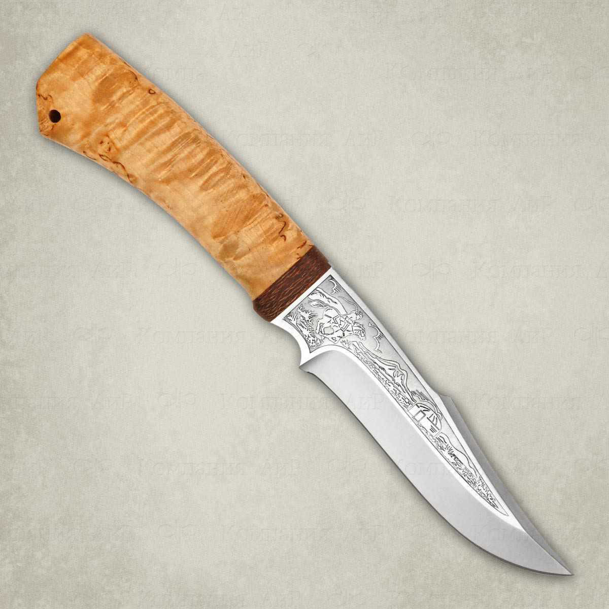 Нож Хазар, АиР, карельская береза, 95х18
