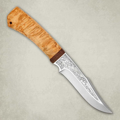 Фото Нож Хазар, АиР, карельская береза, 95х18