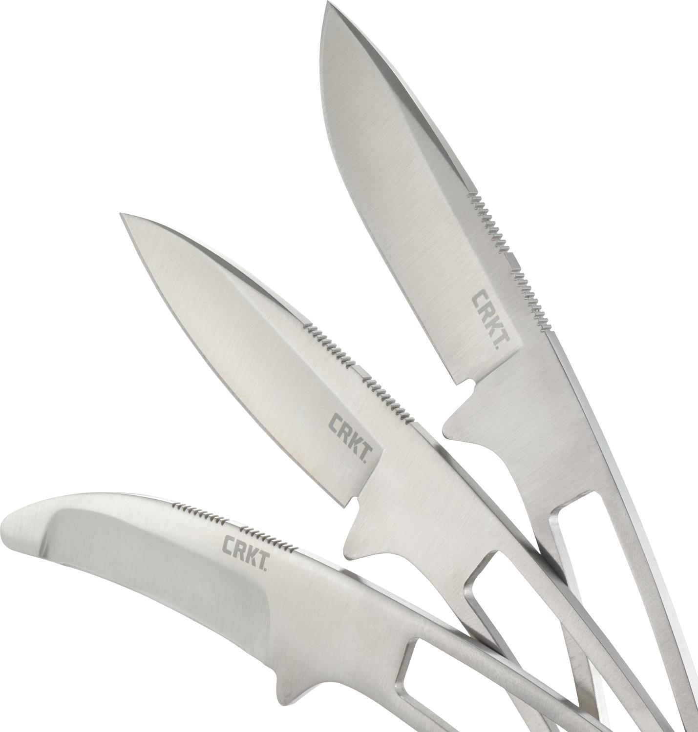 фото Набор из 3-х ножей фиксированным клинком crkt black fork hunting knife set, сталь 8cr13mov, цельнометаллические