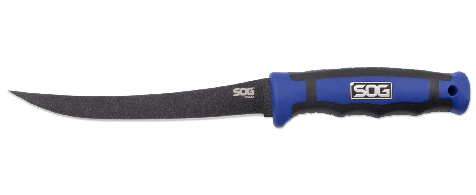 фото Филейный нож fillet knife 6'' - sog flt31k, сталь 5cr15mov, рукоять термопластик grn с резиновыми вставками