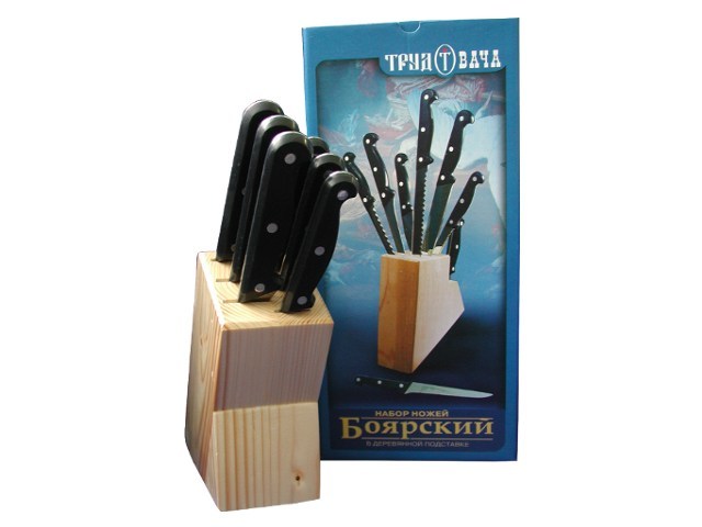 Набор ножей из 6 предметов "Боярский", в деревянной подставке