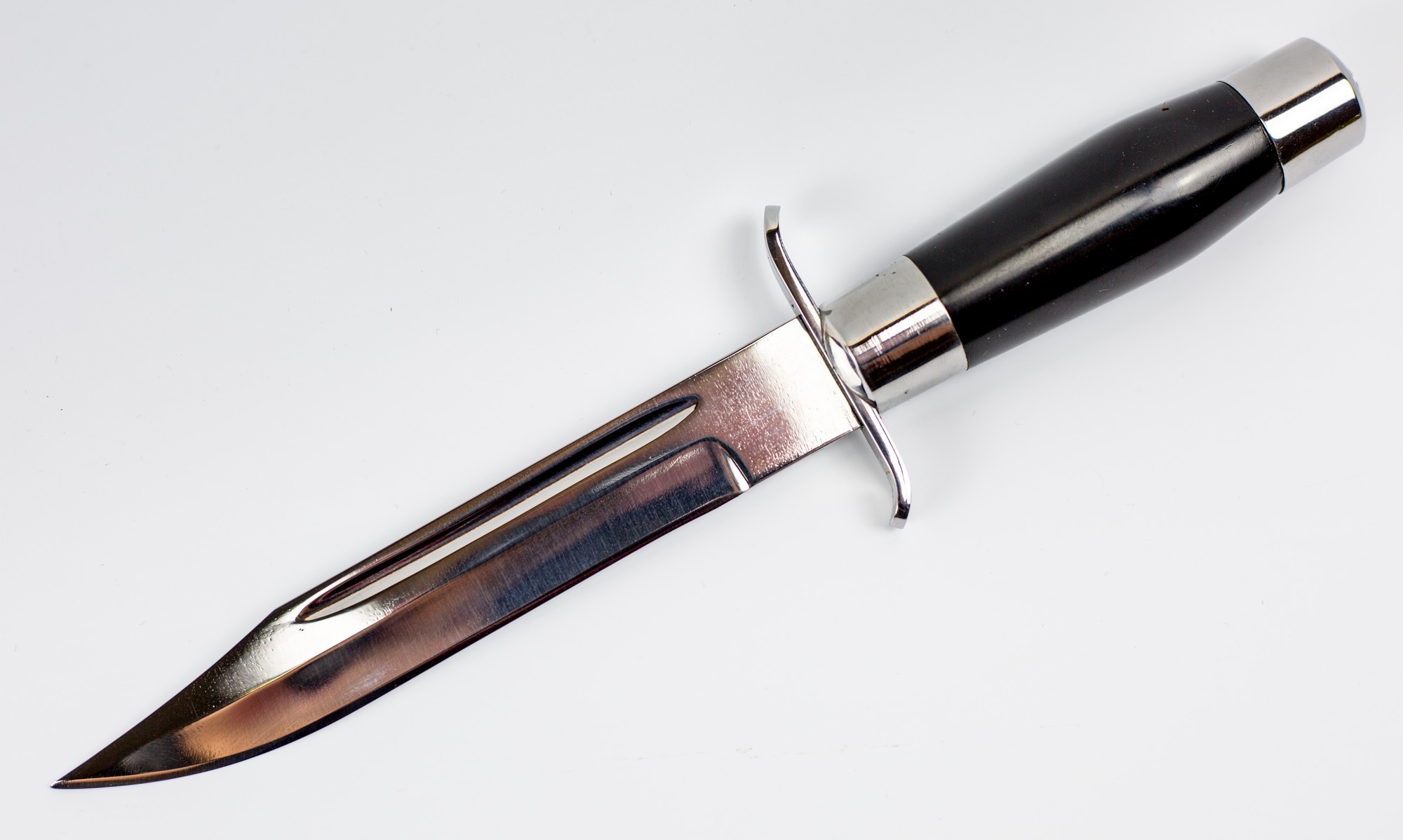 фото Нож блокадник, черный, хромированный сибирский клинок