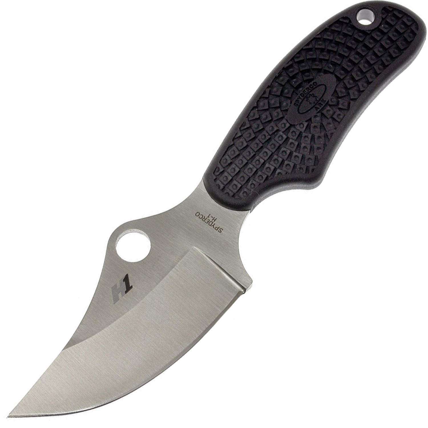 Нож с фиксированным клинком ARK (Always Ready Knife) Spyderco FB35PBK, сталь H1 Satin Plain, рукоять термопластик FRN, чёрный