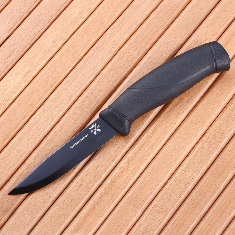 Нож с фиксированным лезвием Morakniv Companion BlackBlade, сталь Sandvik 12C27, рукоять пластик/резина - фото 8