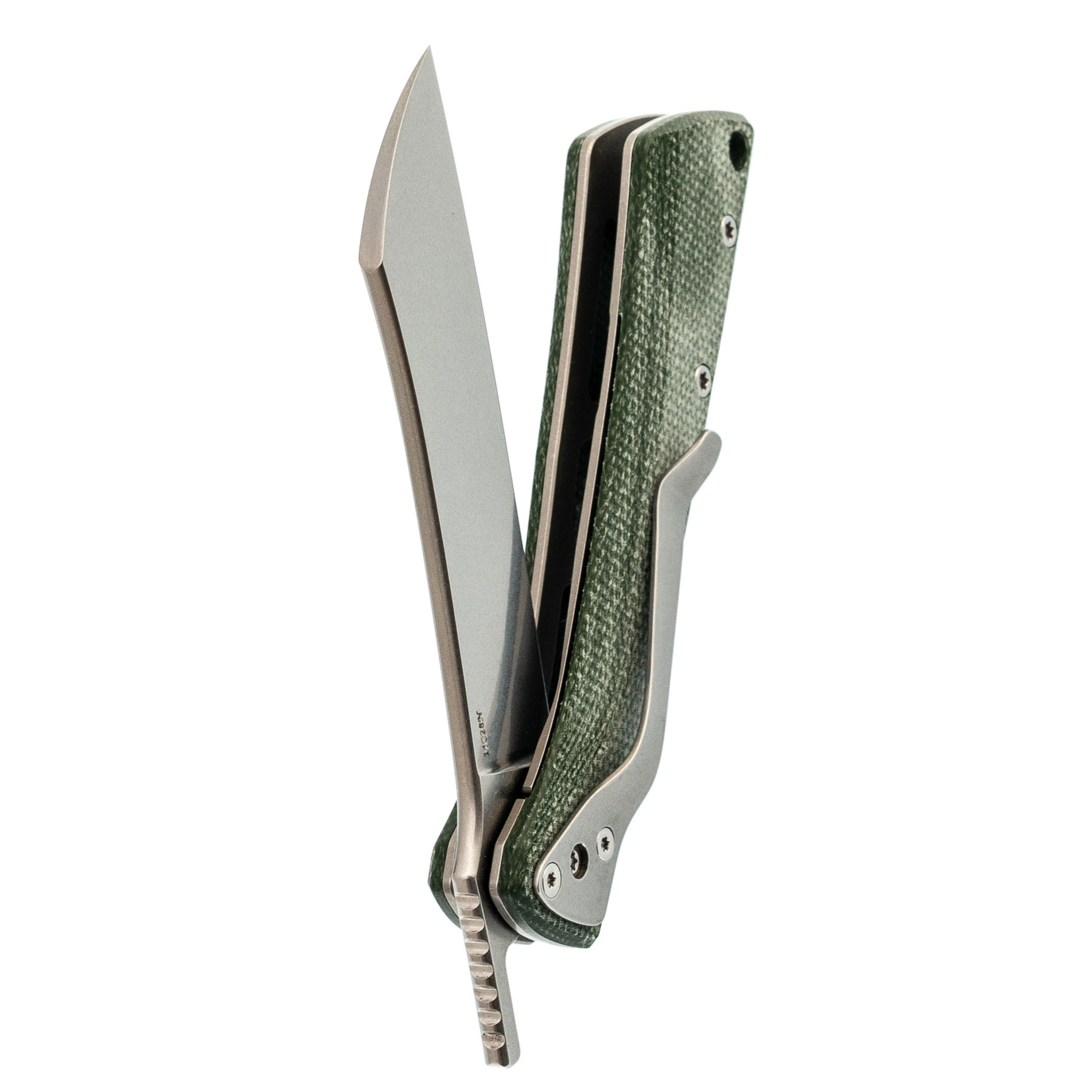 Складной нож Trivisa Norma-04G, сталь 14C28N, рукоять микарта - фото 7