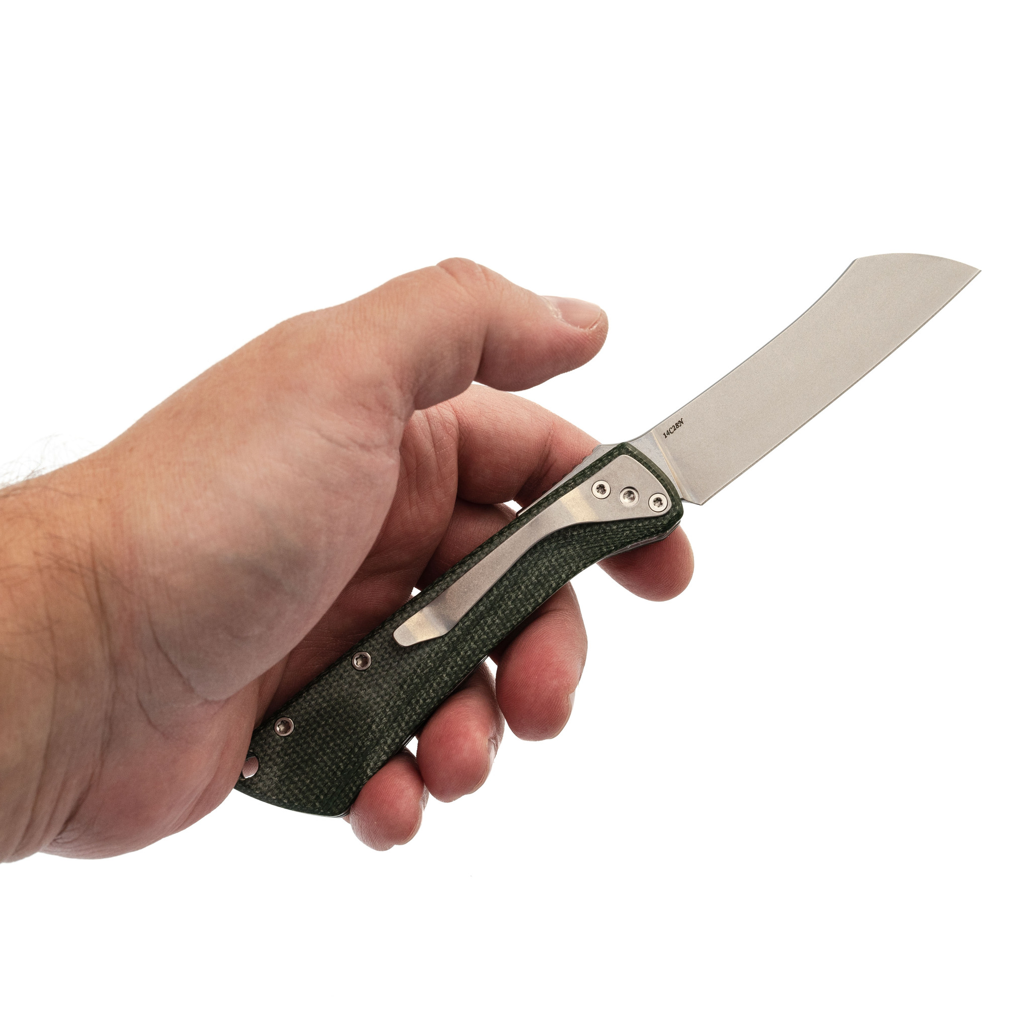 Складной нож Trivisa Norma-04G, сталь 14C28N, рукоять микарта - фото 8