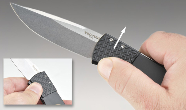 фото Автоматический складной нож pro-tech magic br-1.3, сталь 154cm, рукоять алюминий, черный