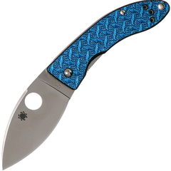 Фото Нож складной Spyderco Lil' Lum Blue Nishijin - 205GFBLP, сталь VG-10 Satin Plain, рукоять стекловолокно, синий