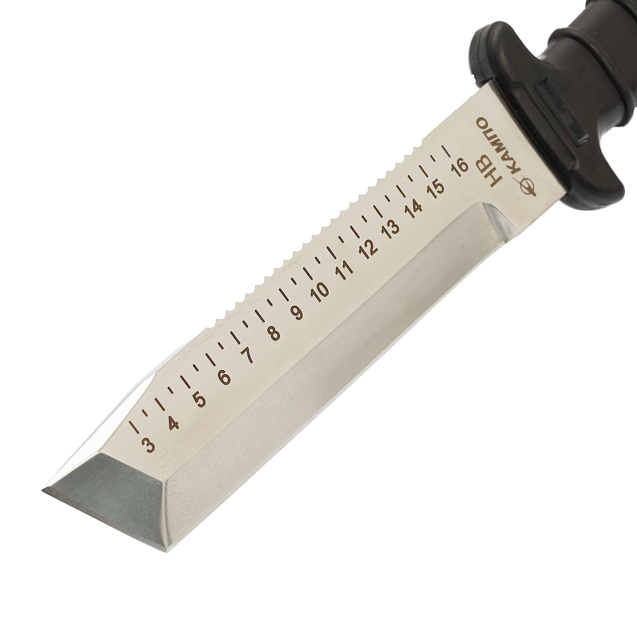 Нож водолазный НР, сталь 95х18, рукоять термоэластопласт, пластиковые ножны - фото 2
