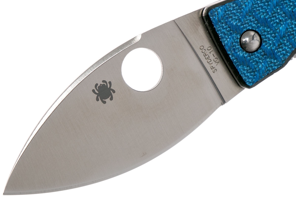 фото Нож складной spyderco lil' lum blue nishijin - 205gfblp, сталь vg-10 satin plain, рукоять стекловолокно, синий