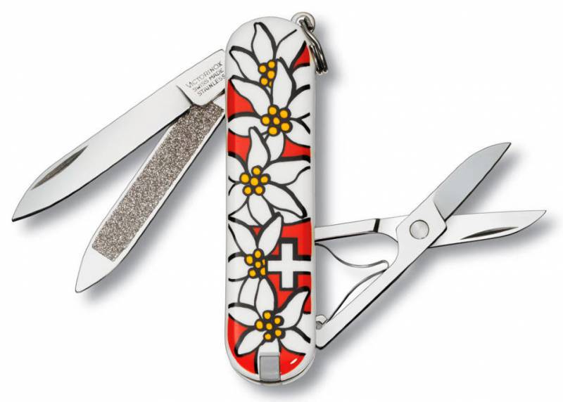 Нож перочинный Victorinox Edelweiss 0.6203.840 58мм 7 функций дизайн рукояти Эдельвейс
