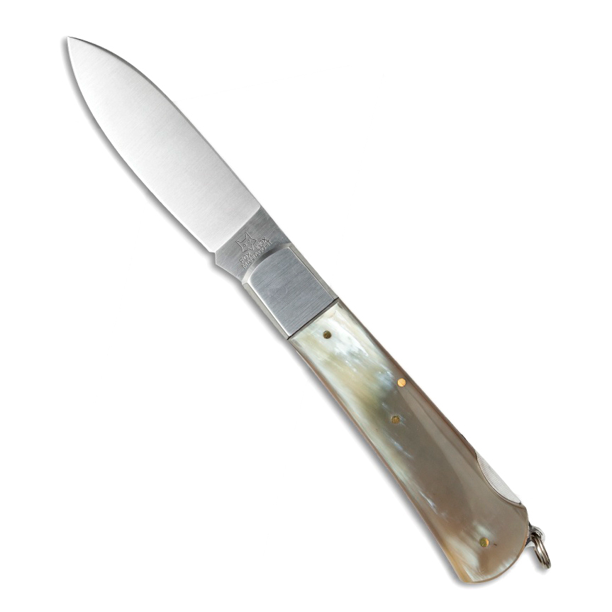 Складной нож Fox Hunting Folder, сталь 12С27, рукоять рог, коричневый - фото 3