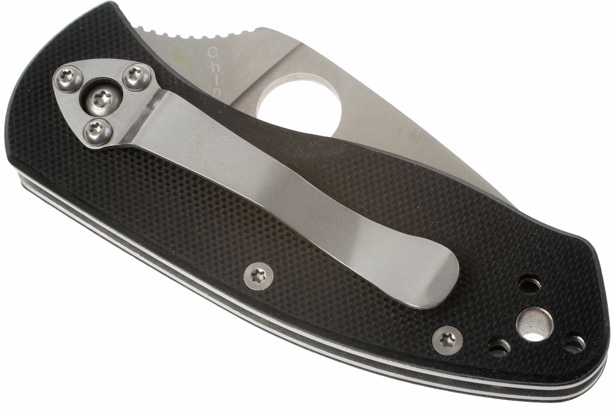 Нож складной Ambitious Spyderco 148GP, сталь 8Cr13MOV Satin Plain, рукоять стеклотекстолит G-10, чёрный от Ножиков