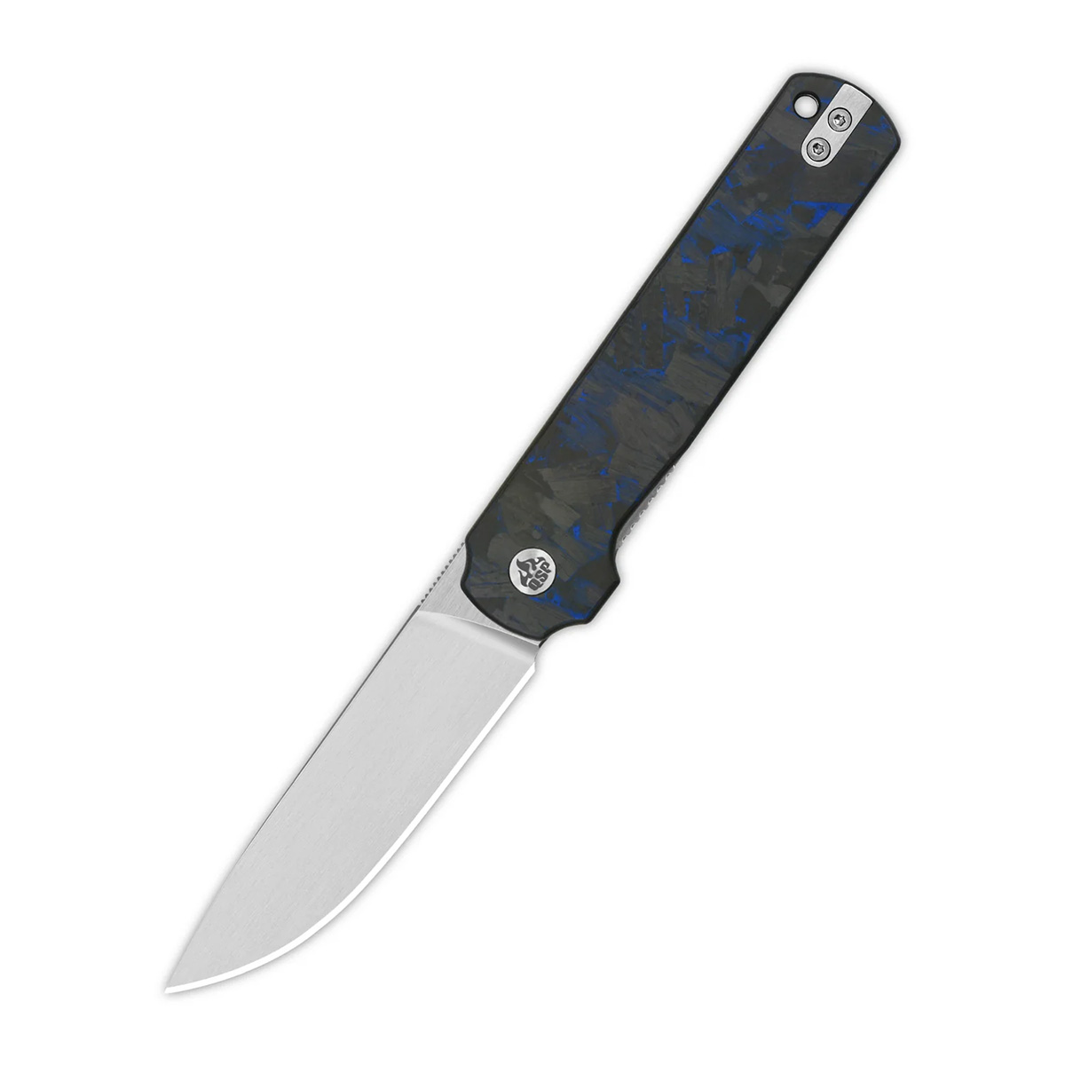 фото Складной нож qsp lark, сталь sandvik 14c28n, рукоять карбон, черно-синий