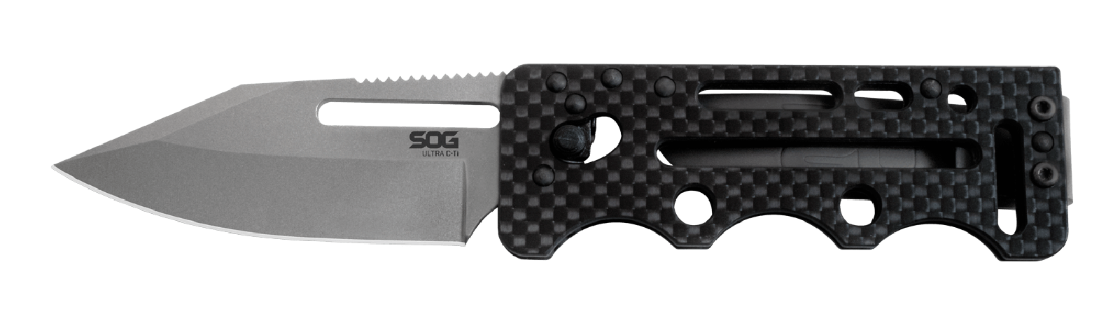 Складной нож с фиксатором Ultra C-Ti - SOG SOGAC79, сталь VG10, рукоять карбон - фото 2
