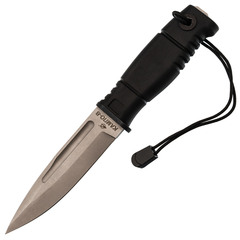 Фото Тактический нож КАМПО-В, сталь 95Х18, рукоять термоэластопласт, кожаные ножны