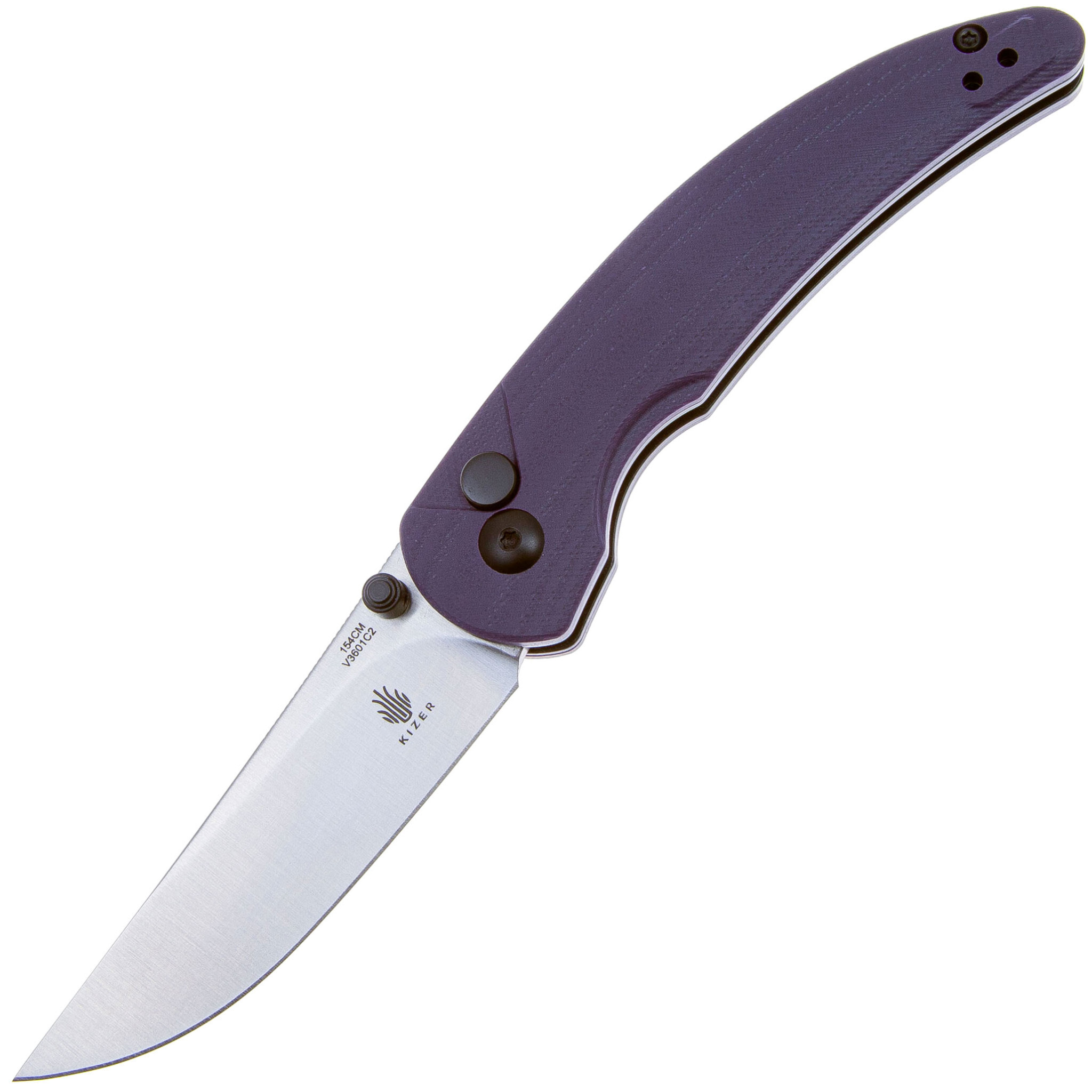 Складной нож Kizer Chili Pepper Satin, сталь 154CM, рукоять G10, фиолетовый