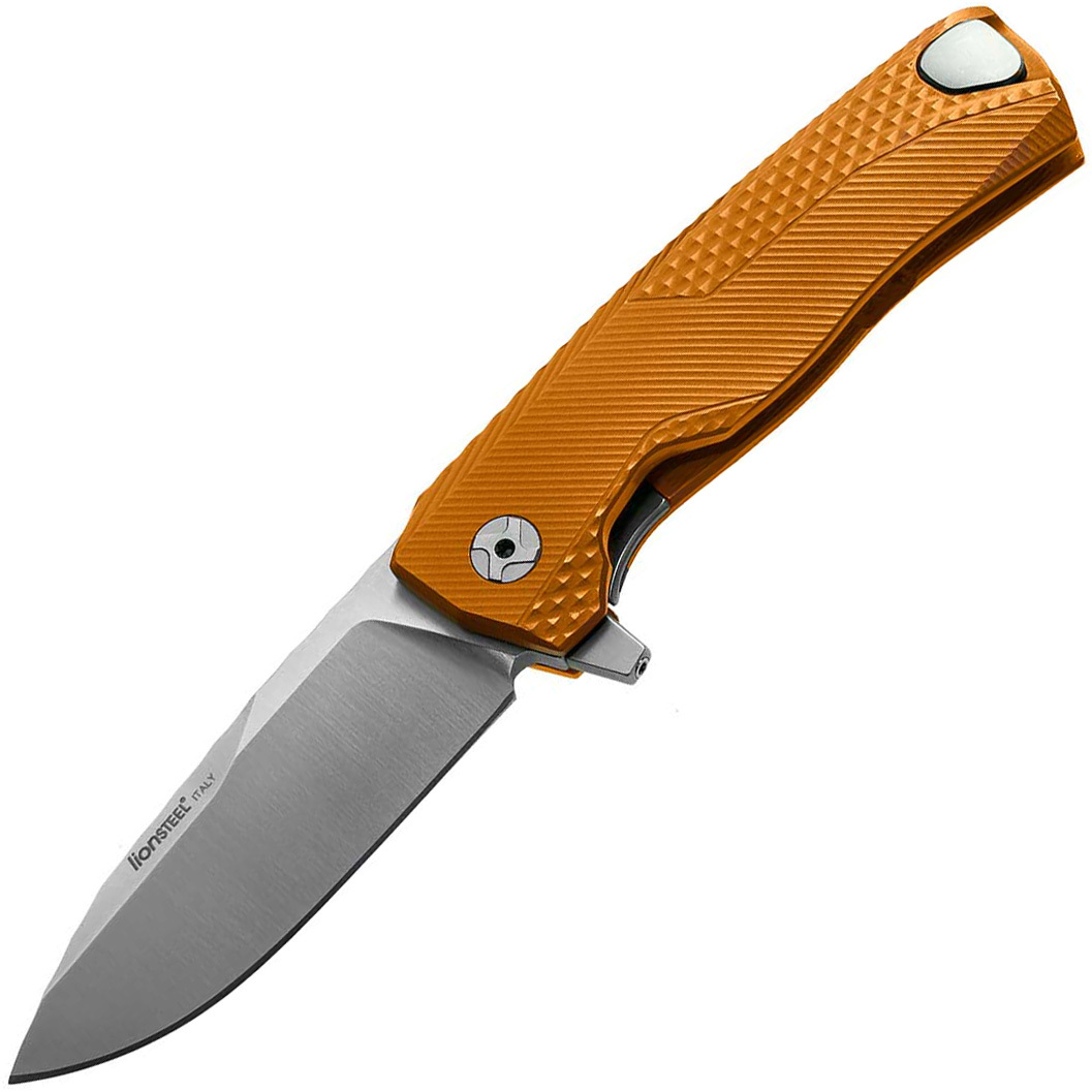 Нож складной LionSteel ROK A OS, сталь Bhler M390 Satin Finish, рукоять алюминий, оранжевый