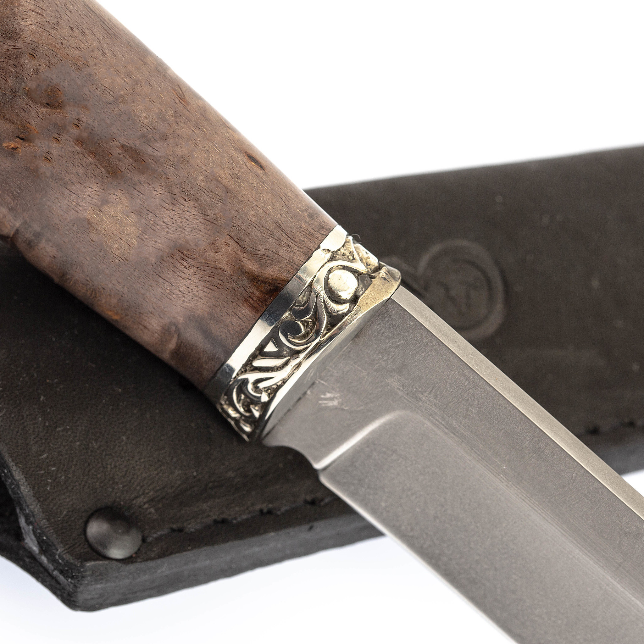 Нож Урал булат, стабилизированная карельская берёза - фото 5