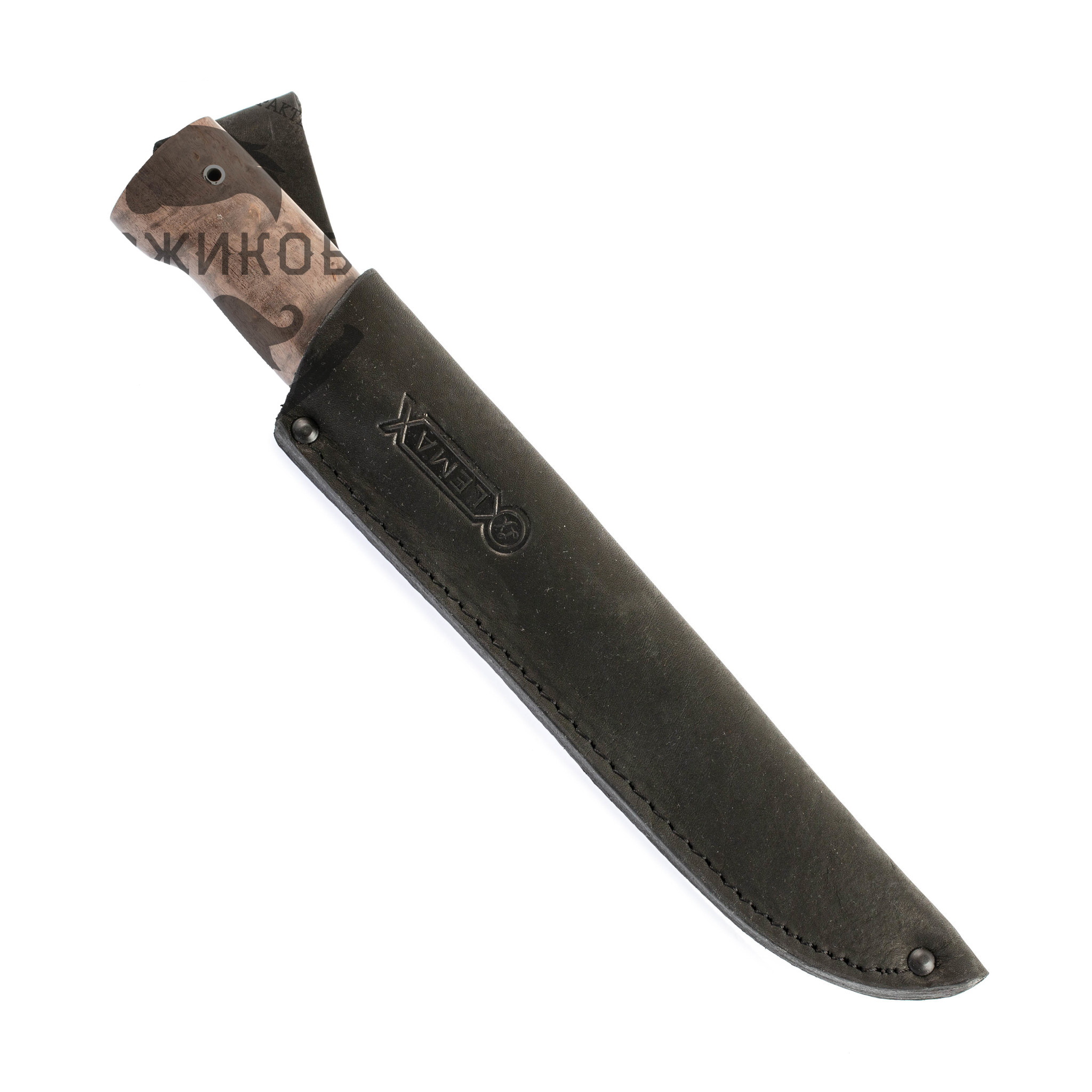 Нож Урал булат, стабилизированная карельская берёза - фото 6