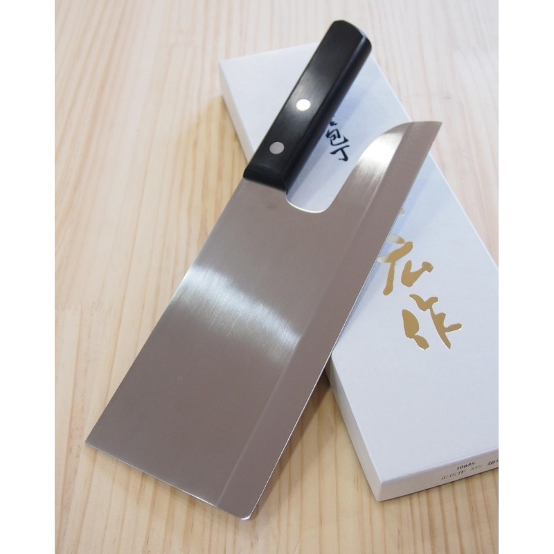 фото Нож кухонный для лапши 240 мм, masahiro, 10635, сталь molybdenum vanadium, стабилизированная древесина, чёрный