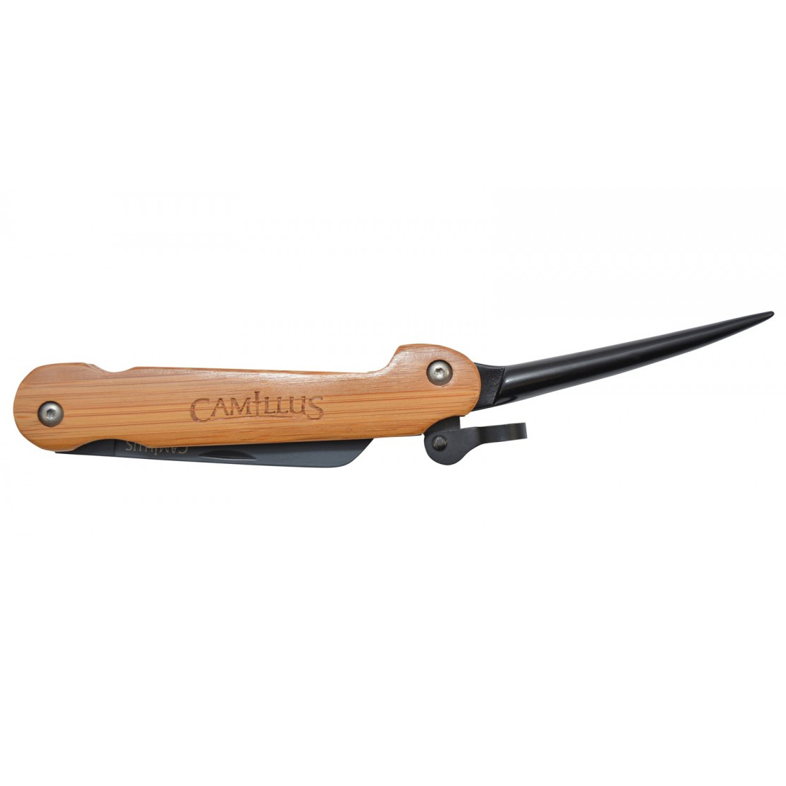 Нож складной Camillus Nautical Sailing Knife with Marlin Spike, Carbonitride Titanium® Aus-8 Steel, Bamboo Handles 6.4 см. - фото 4