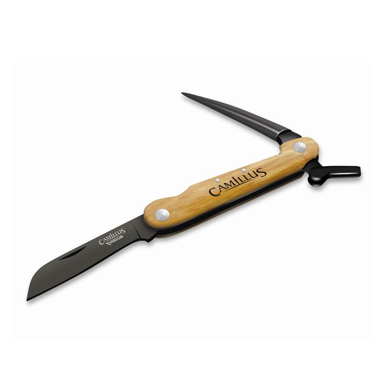 Нож складной Camillus Nautical Sailing Knife with Marlin Spike, Carbonitride Titanium® Aus-8 Steel, Bamboo Handles 6.4 см. - фото 6