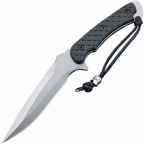 Нож с фиксированным клинком Spartan Blades Ares, клинок Stonewash, сталь CPM-S35VN, рукоять черная микарта, чехол черный