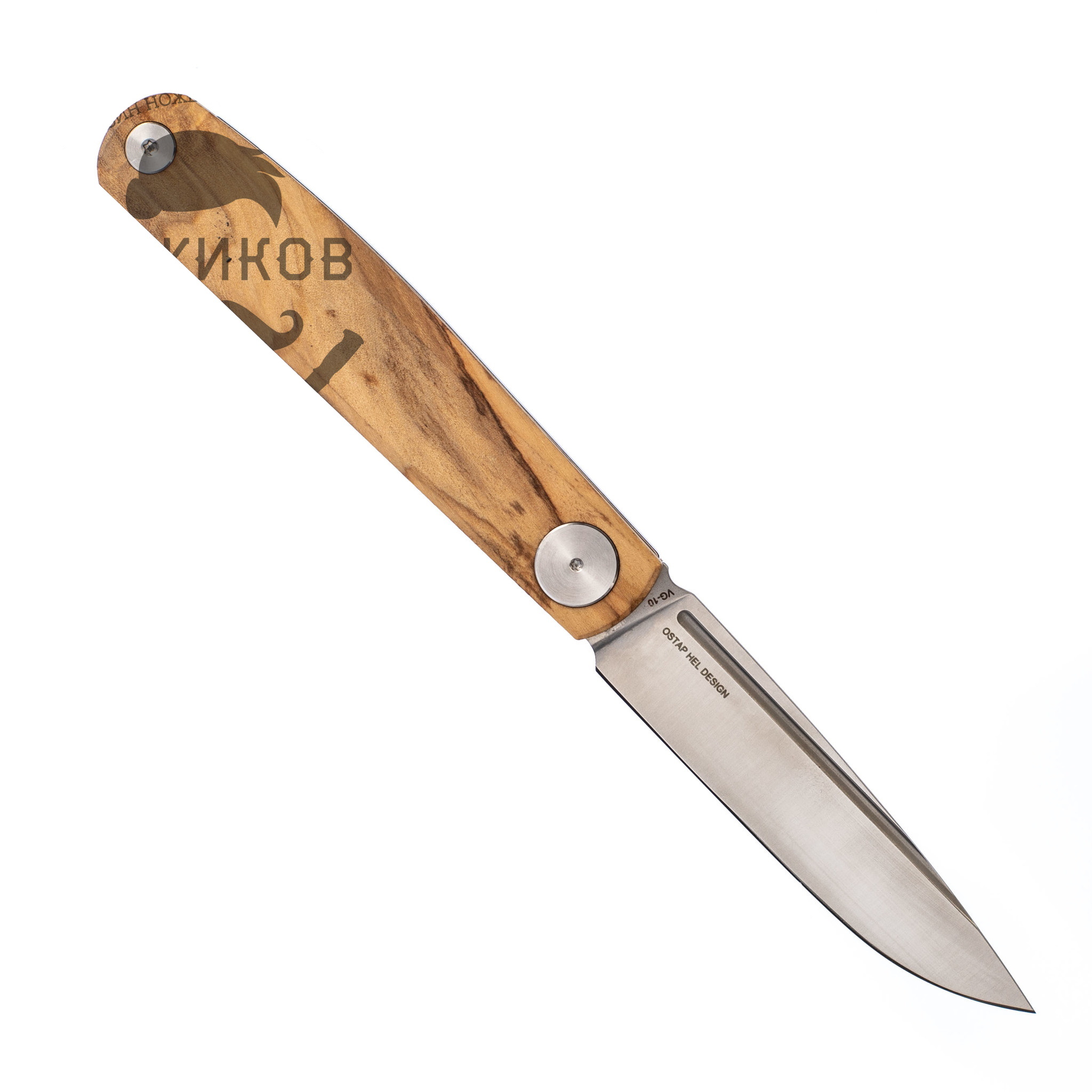 Складной нож G-Slip Black RealSteel, сталь VG-10, рукоять Olive Wood - фото 3