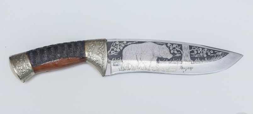 Нож Сафари-2, Кизляр СТО, сталь 65х13, резной, гарда от Ножиков