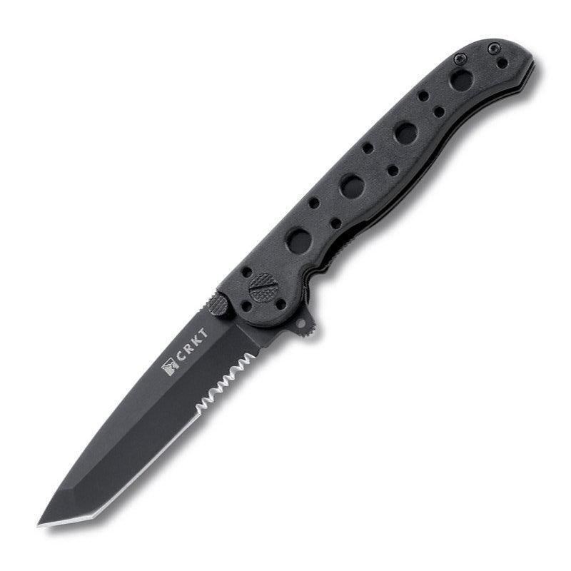 Складной нож Kit Carson M16 Tanto Combo Black, сталь 8Cr15MoV - фото 1
