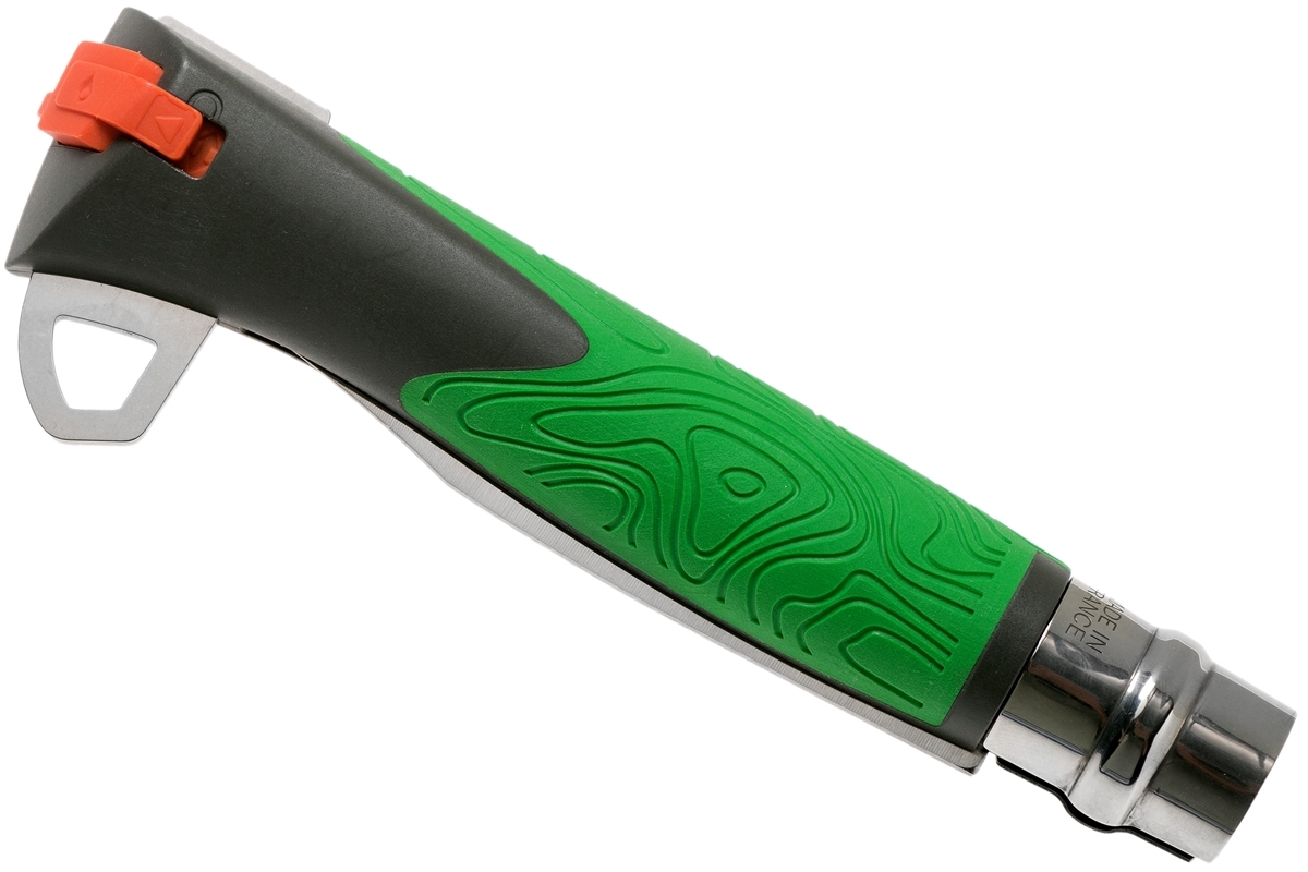 фото Складной нож opinel №12 explore, нержавеющая сталь sandvick 12c27, рукоять термопластик, зеленый