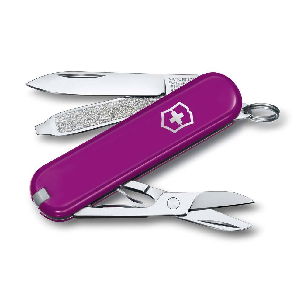 Нож Victorinox Classic SD Colors, Tasty Grape (0.6223.52G) пурпурный, 7 функций 58мм нож victorinox classic sd colors tasty grape 0 6223 52g пурпурный 7 функций 58мм