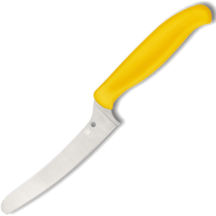 Фото Универсальный кухонный нож Spyderco Z-Cut Offset Kitchen, сталь CTS™ - BD1 Alloy, рукоять желтый полипропилен