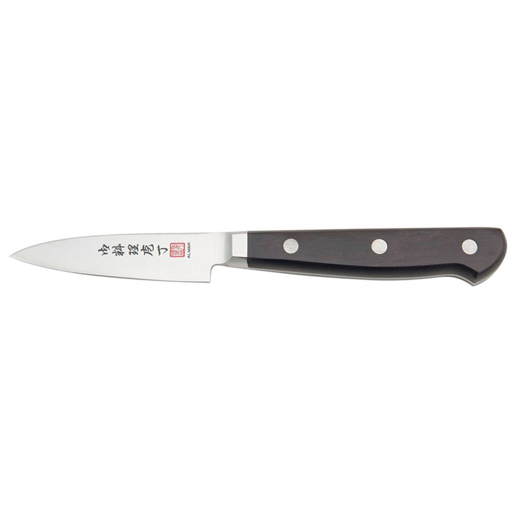Нож кухонный Al Mar, сталь VG-2/Laminated SUS 410, рукоять Pakka wood, для чистки овощей и фруктов. Фото №2