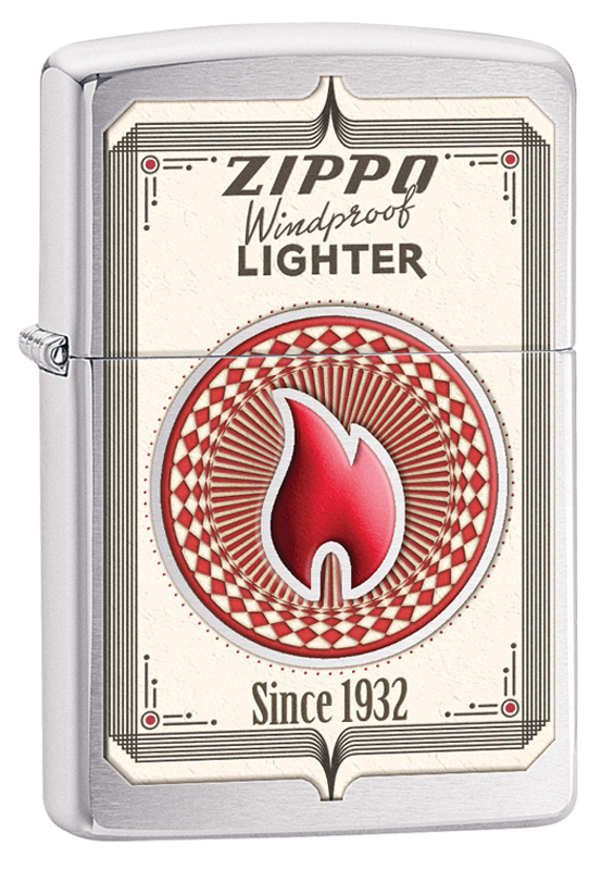 Зажигалка ZIPPO Classic с рисунком, покрытие Brushed Chrome