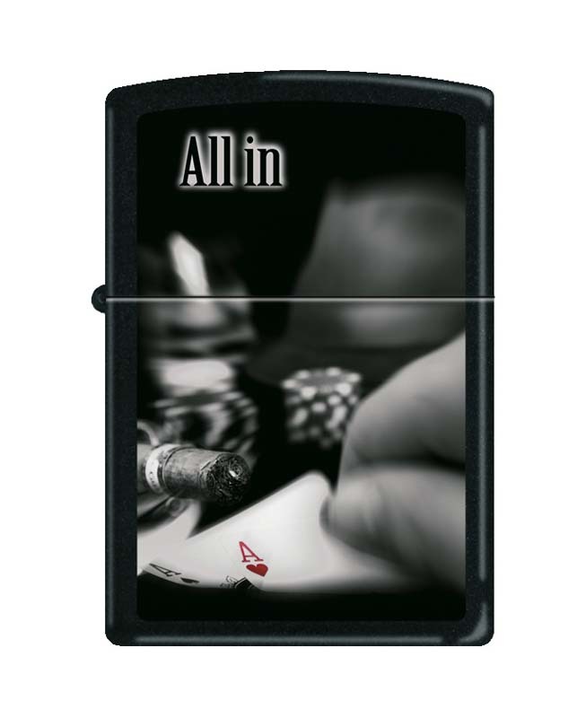 Зажигалка ZIPPO All In, латунь с покрытием Black Matte, чёрная, матовая, 36x12x56 мм - фото 1