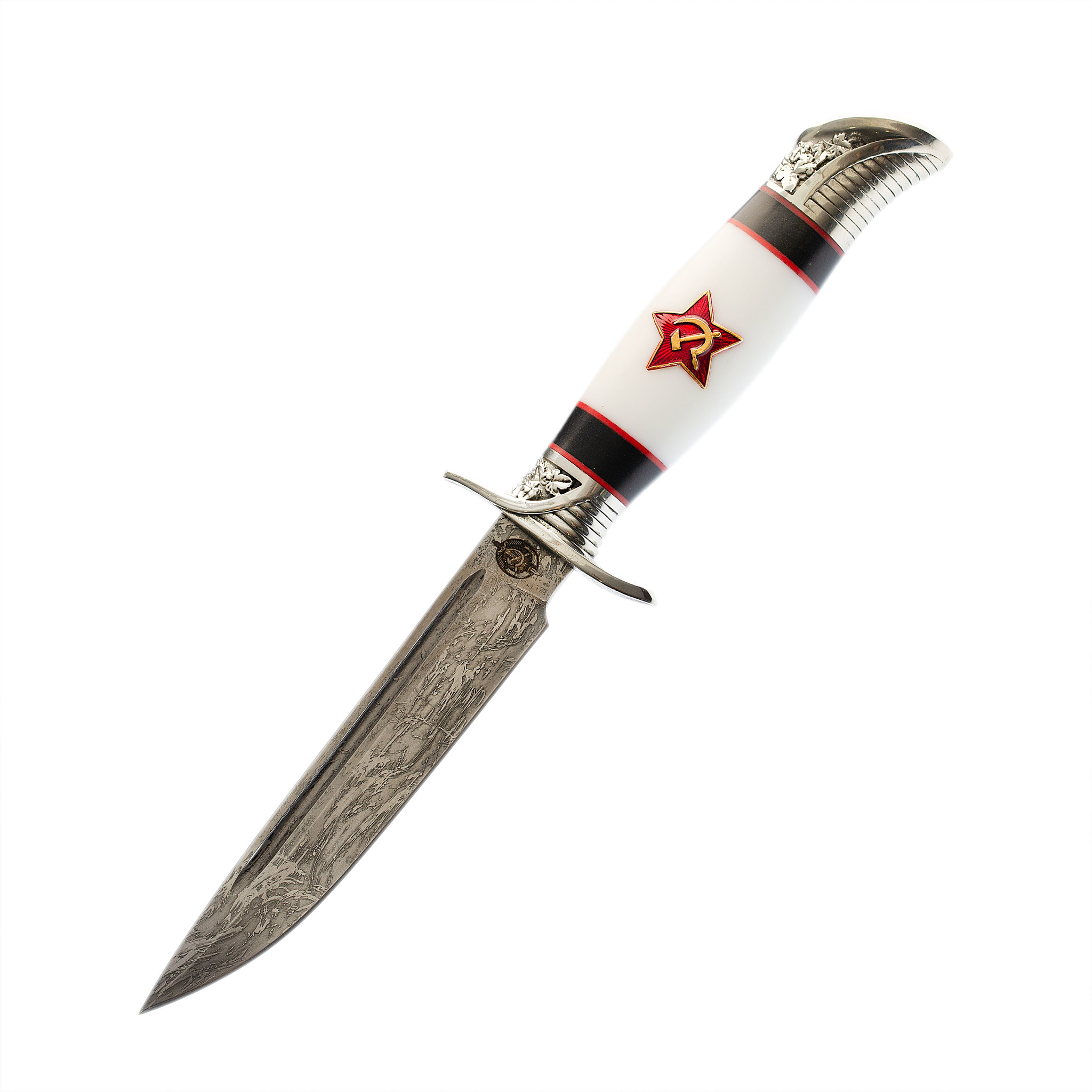 Нож Финка НКВД со звездой, сталь К340, белый акрил - фото 1