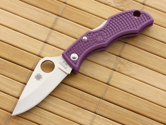 Нож складной Ladybug 3 - Spyderco LPRP3, сталь VG-10 Satin Plain, рукоять термопластик FRN, фиолетовый - фото 3