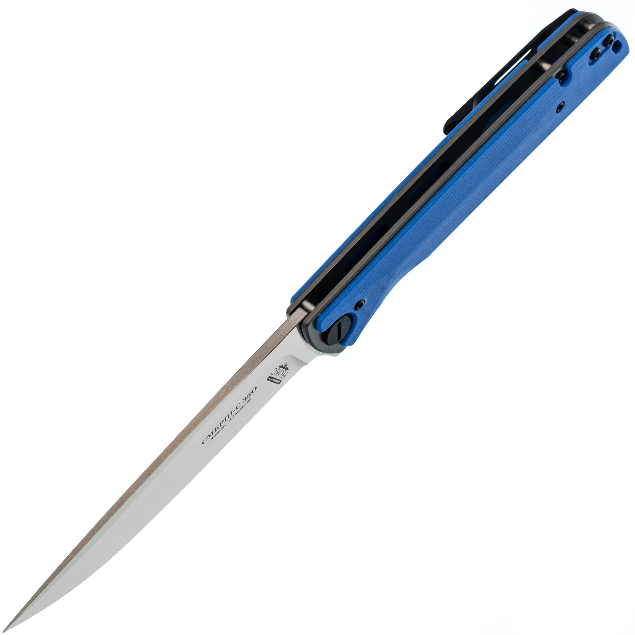 Складной нож Смерш С 350, сталь D2, рукоять G10, синий - фото 2