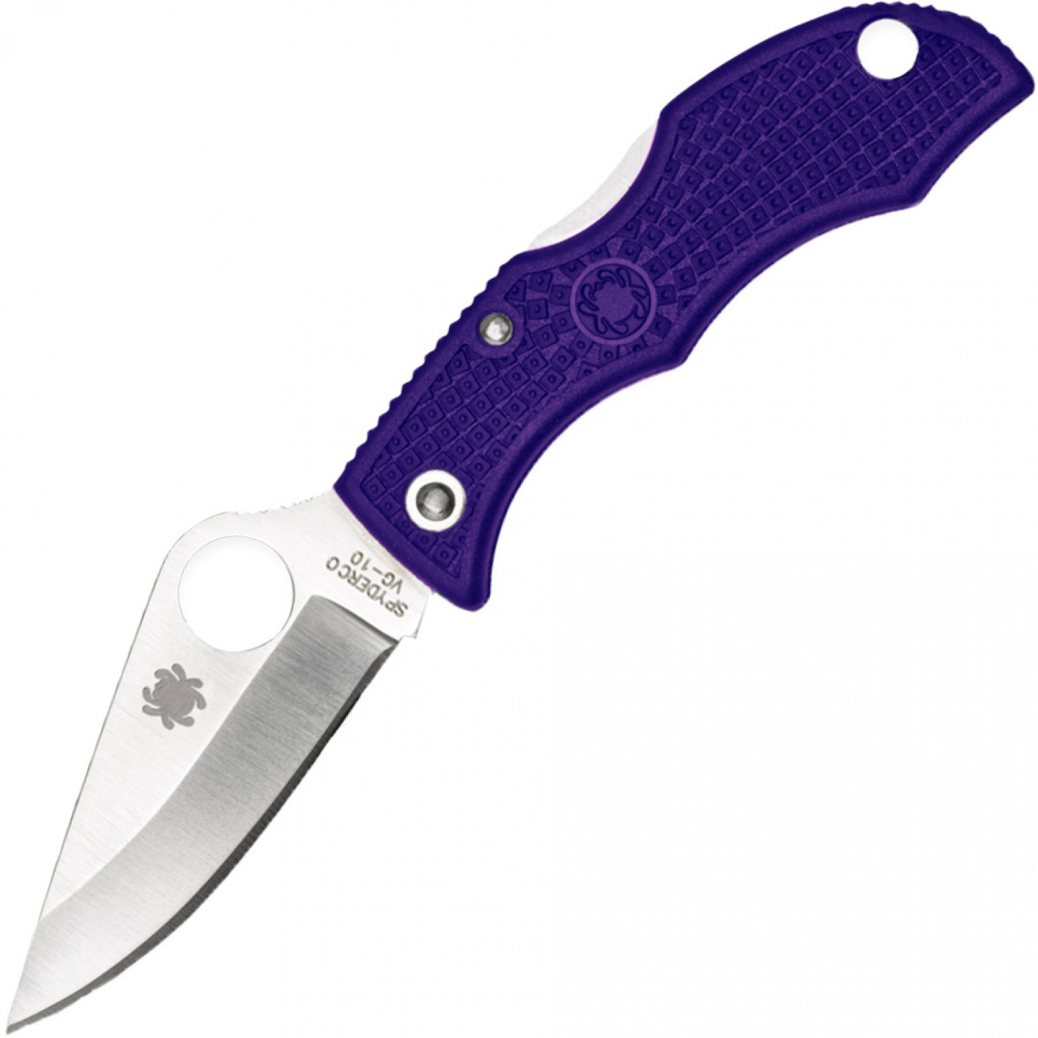 Нож складной Ladybug 3 - Spyderco LPRP3, сталь VG-10 Satin Plain, рукоять термопластик FRN, фиолетовый - фото 1
