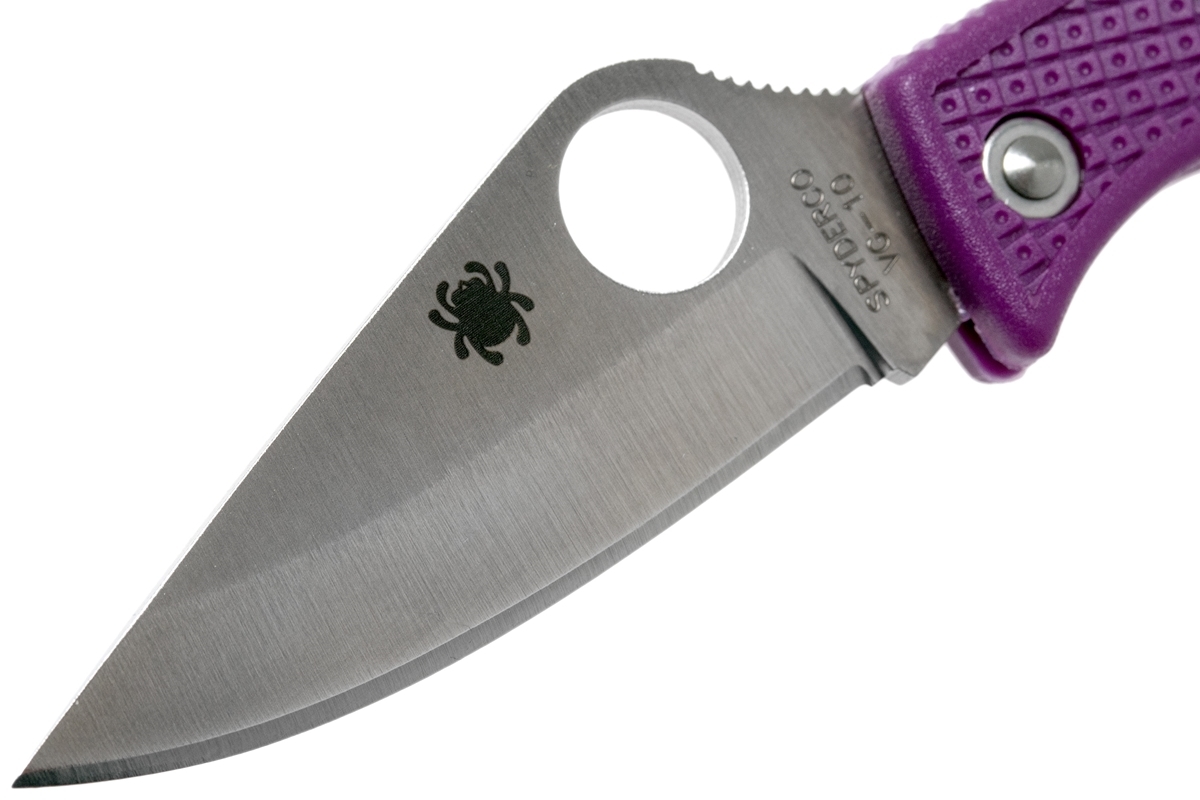 Нож складной Ladybug 3 - Spyderco LPRP3, сталь VG-10 Satin Plain, рукоять термопластик FRN, фиолетовый - фото 9