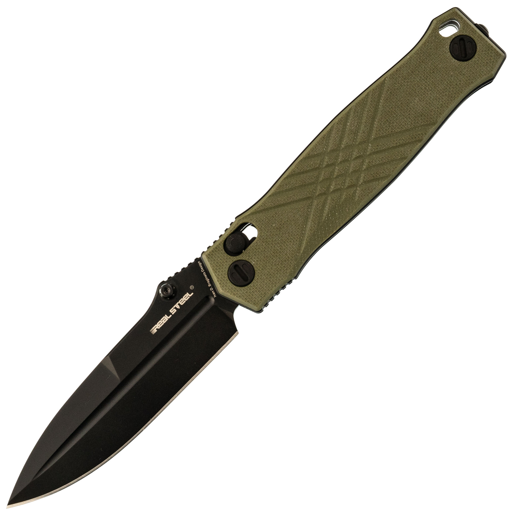 Складной нож RealSteel Muninn, сталь VG-10, рукоять Green G10, Тактические ножи