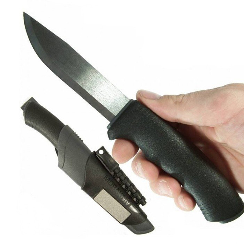 Нож с фиксированным лезвием Morakniv Bushcraft Survival, сталь Sandvik 12C27, рукоять пластик/резина - фото 10