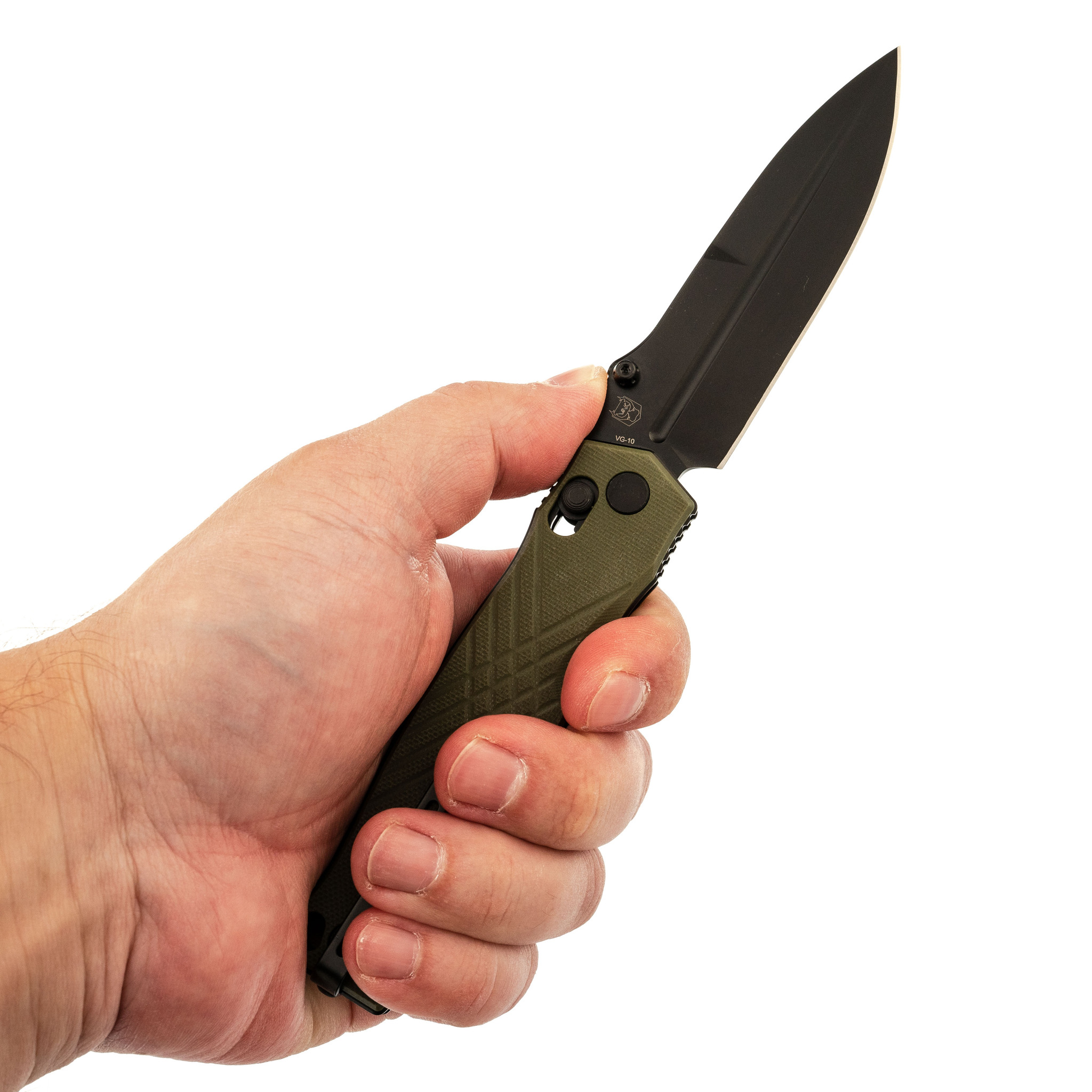 фото Складной нож realsteel muninn, сталь vg-10, рукоять green g10