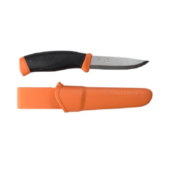 Нож с фиксированным лезвием Morakniv Companion S Burnt, сталь Sandvik 12C27, рукоять резина, orange
